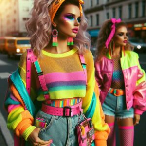 33 Iconic 80s Fashion Trends And 1980s Outfit Inspo In 2025 For Women Neon Accessories 300x300