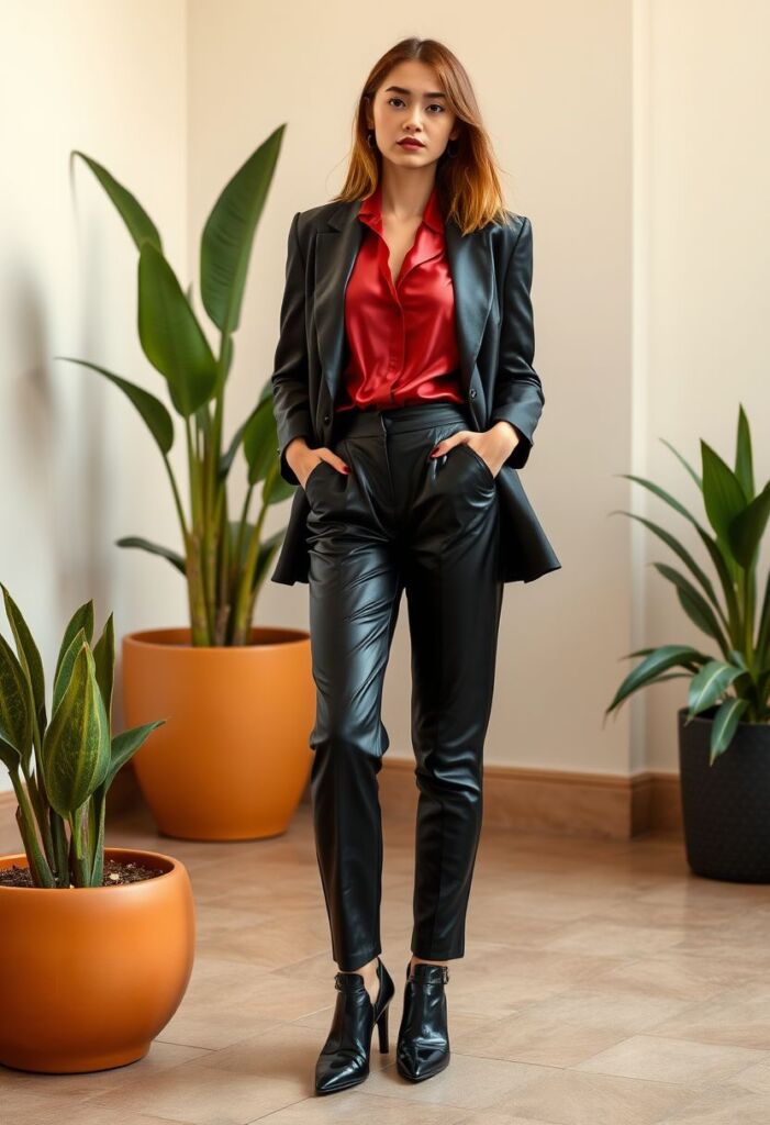 Eco-Friendly Leather Trousers