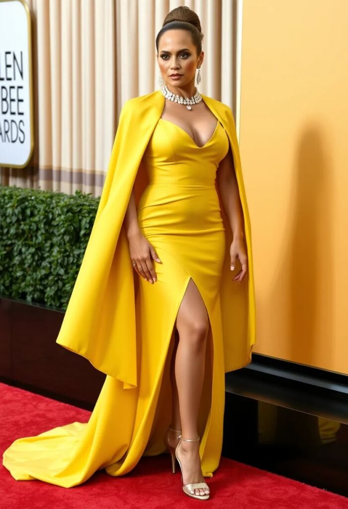 Jennifer Lopez's Yellow Dress at the 2016 Golden Globes