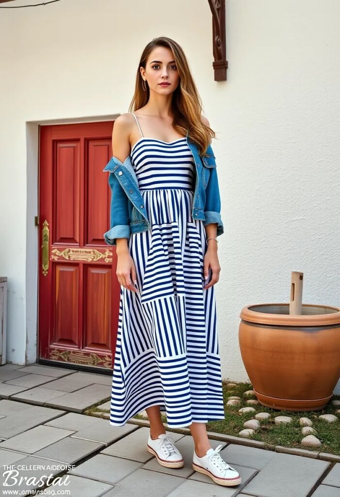 Striped Milkmaid Dress