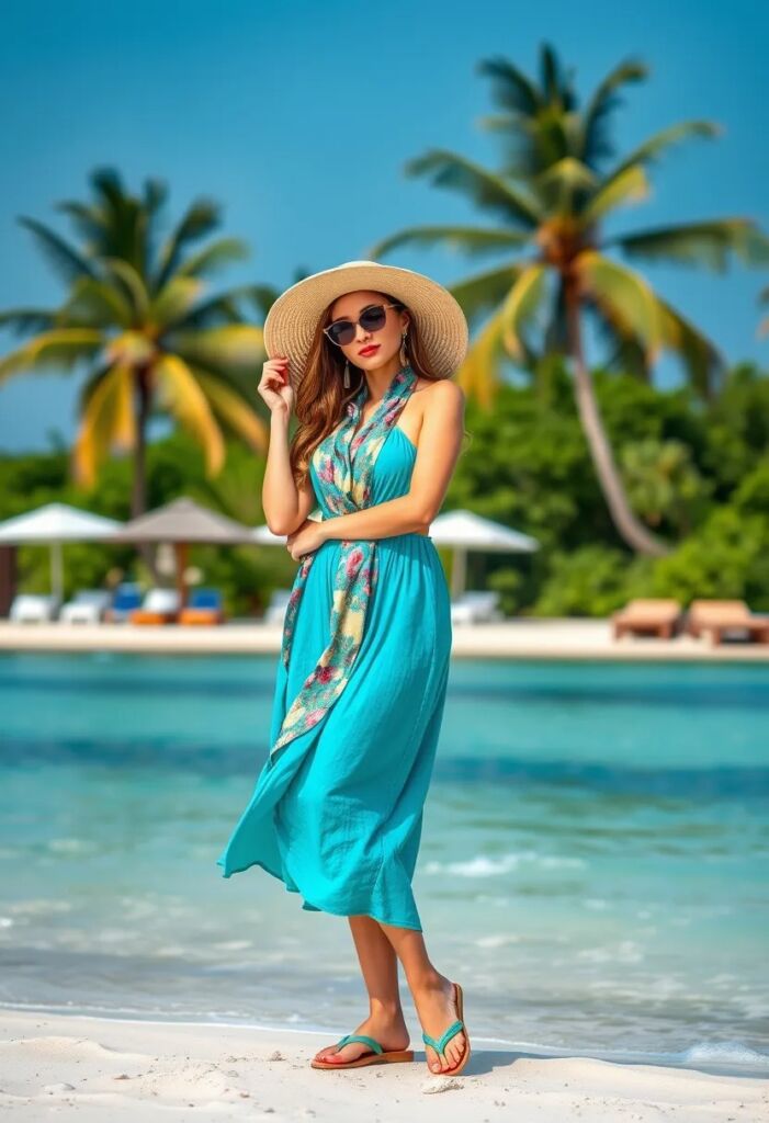Turquoise Beach Dress for Tropical Escapes