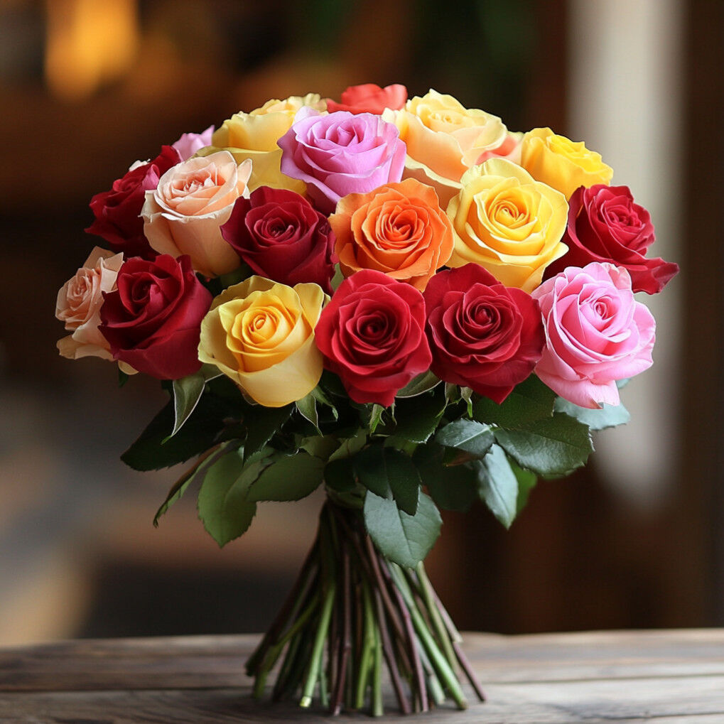 Vibrant Joy Mixed Color Roses