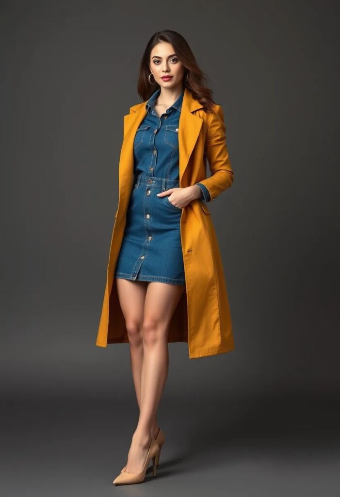 Colored Denim Dress for Bold Statements