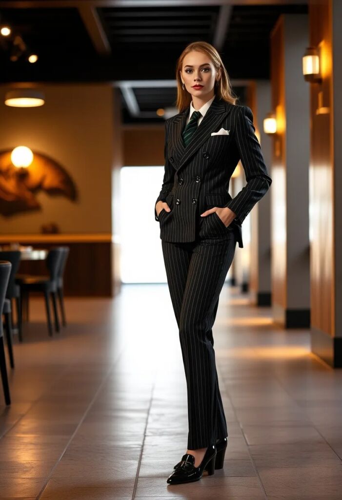 Double-Breasted Suit & Brogues