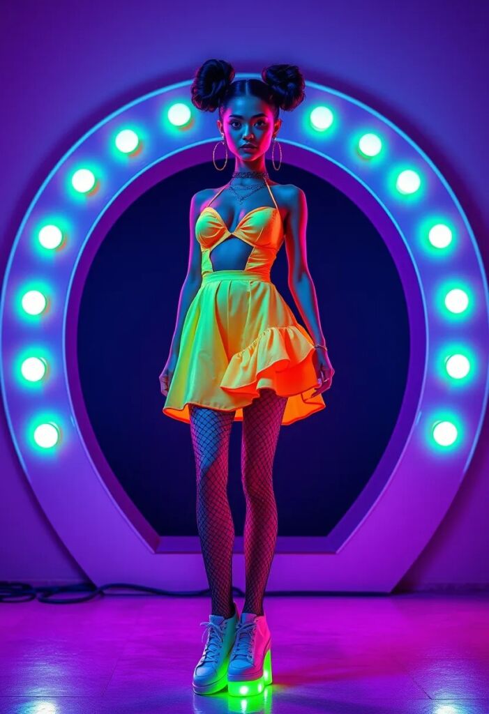 Neon Party Dress Electric Energy