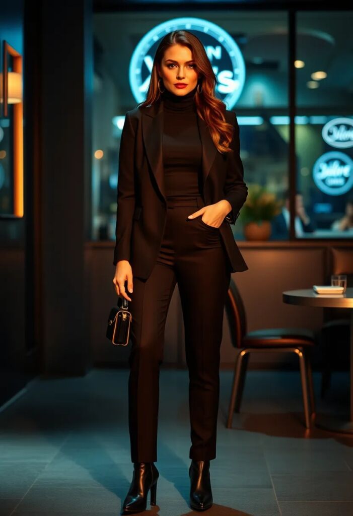 Turtleneck & Slim-Fit Suit