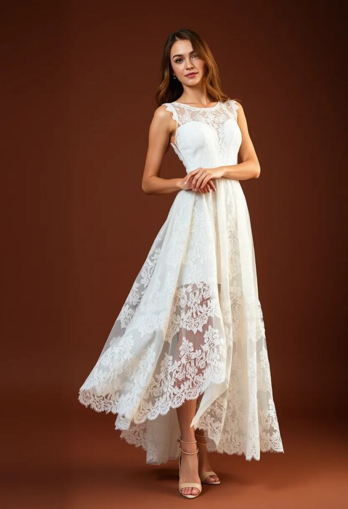 Classic White Lace Dress
