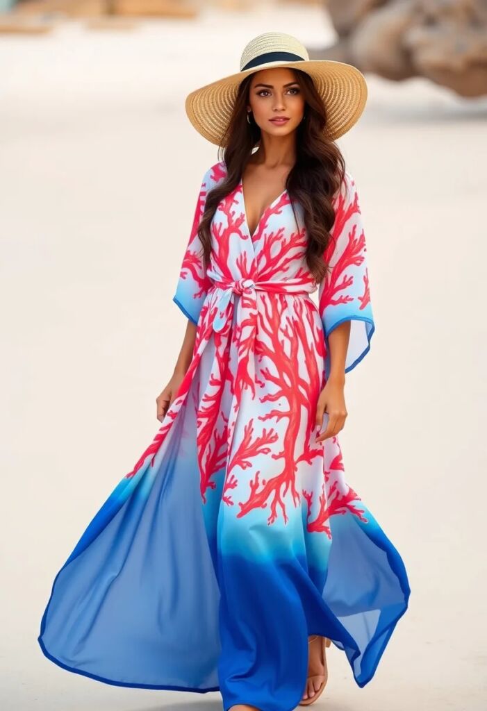 Coral Reef Print Kaftan