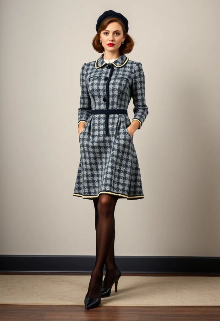 Preppy Tweed Fit & Flare