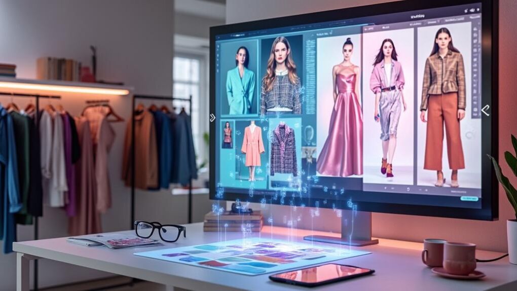 Stylish modern fashion workspace