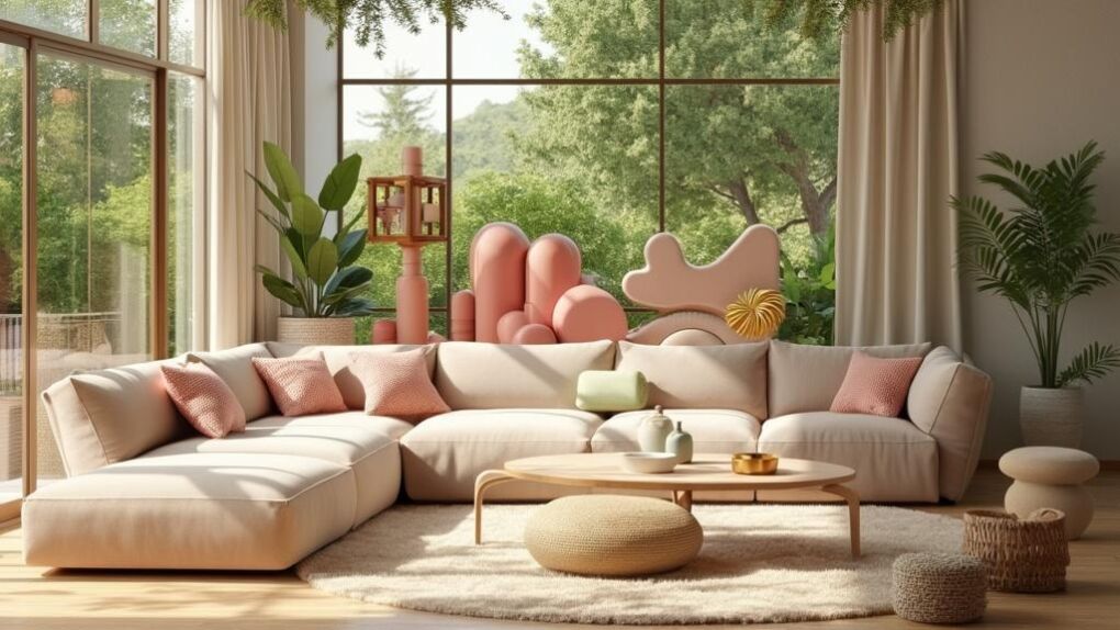 Sun-dappled living room