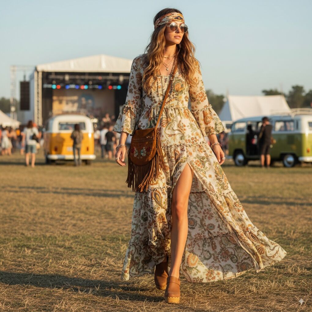 The Bohemian 1970s Maxi Dress & Flares