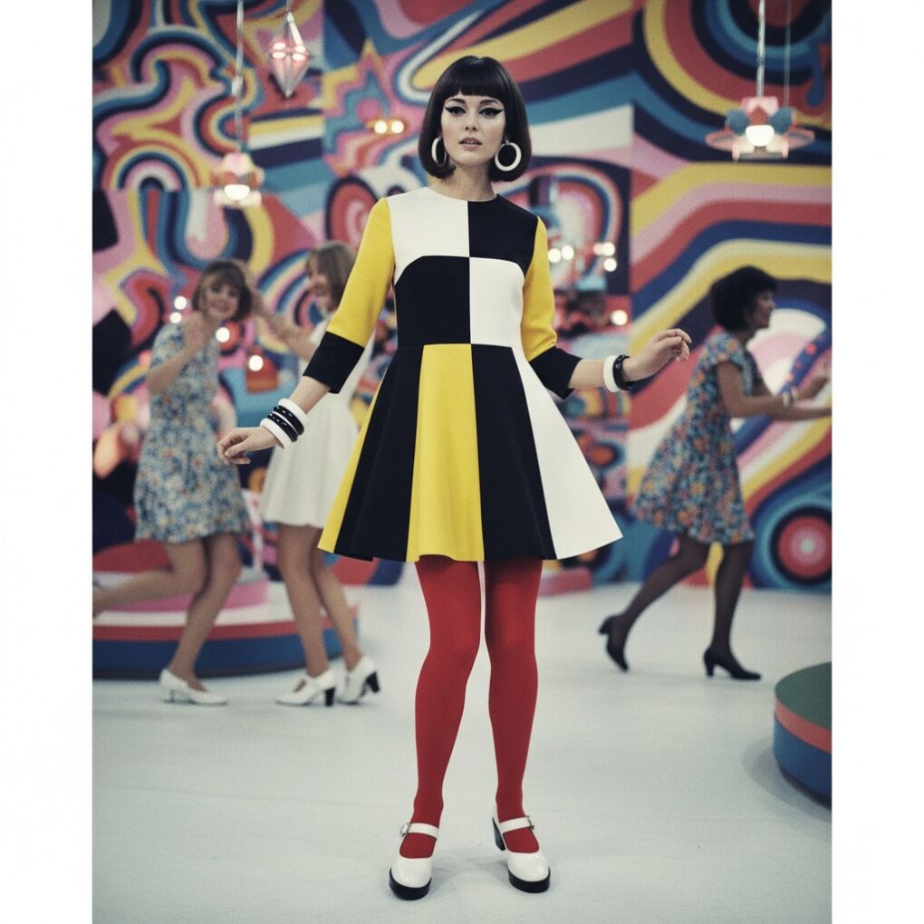The Flirty 1960s Mod Mini Dress