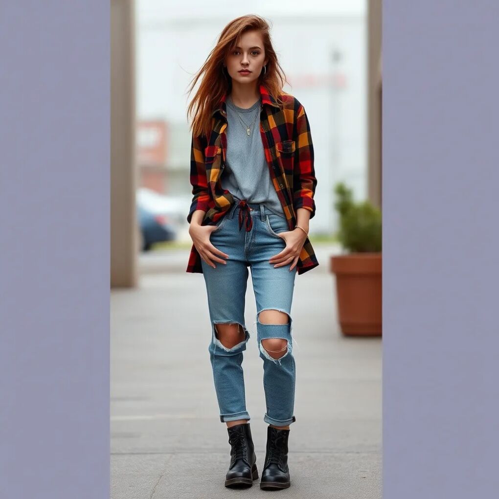 The Grunge 1990s Plaid & Slip Dress