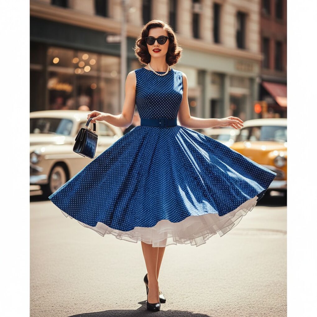 The Timeless 1950s Full Skirt Swing Dress