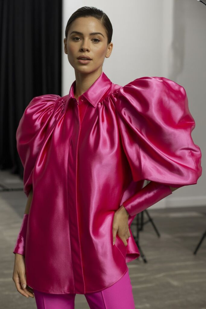 Celebrity hot pink blouse look inspired by Zendaya's Met Gala appearance