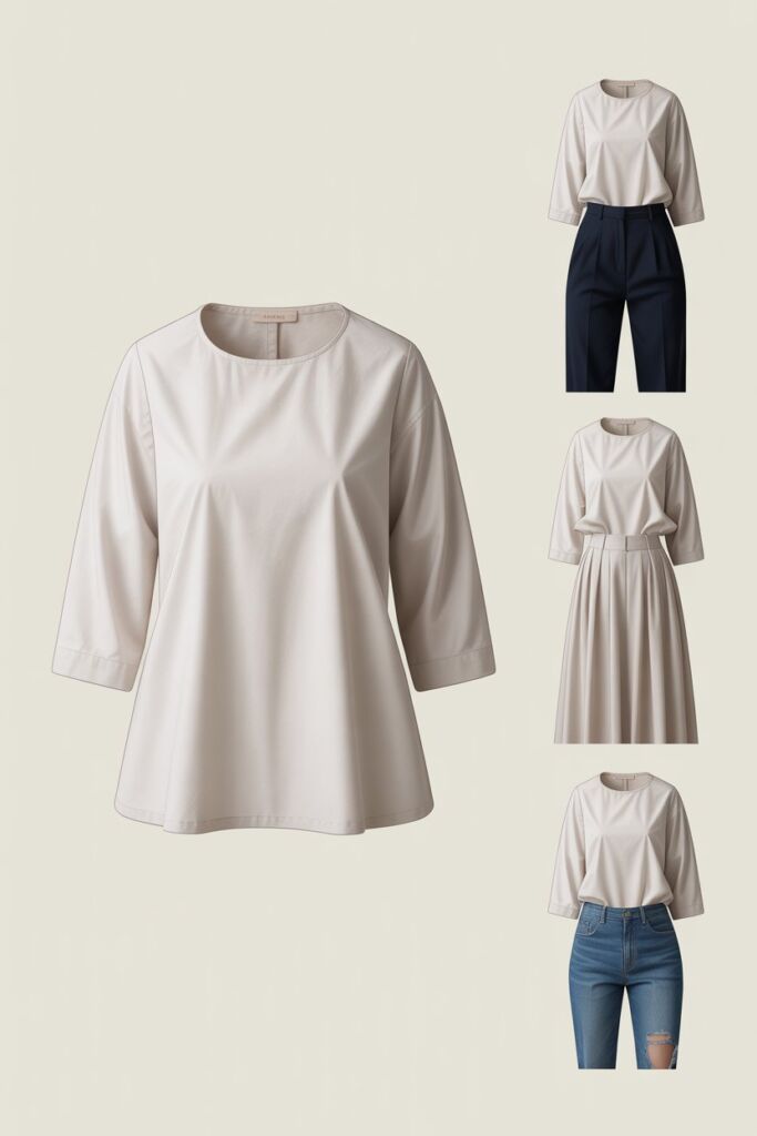 simple-cotton-round-neck-blouse-office-wear