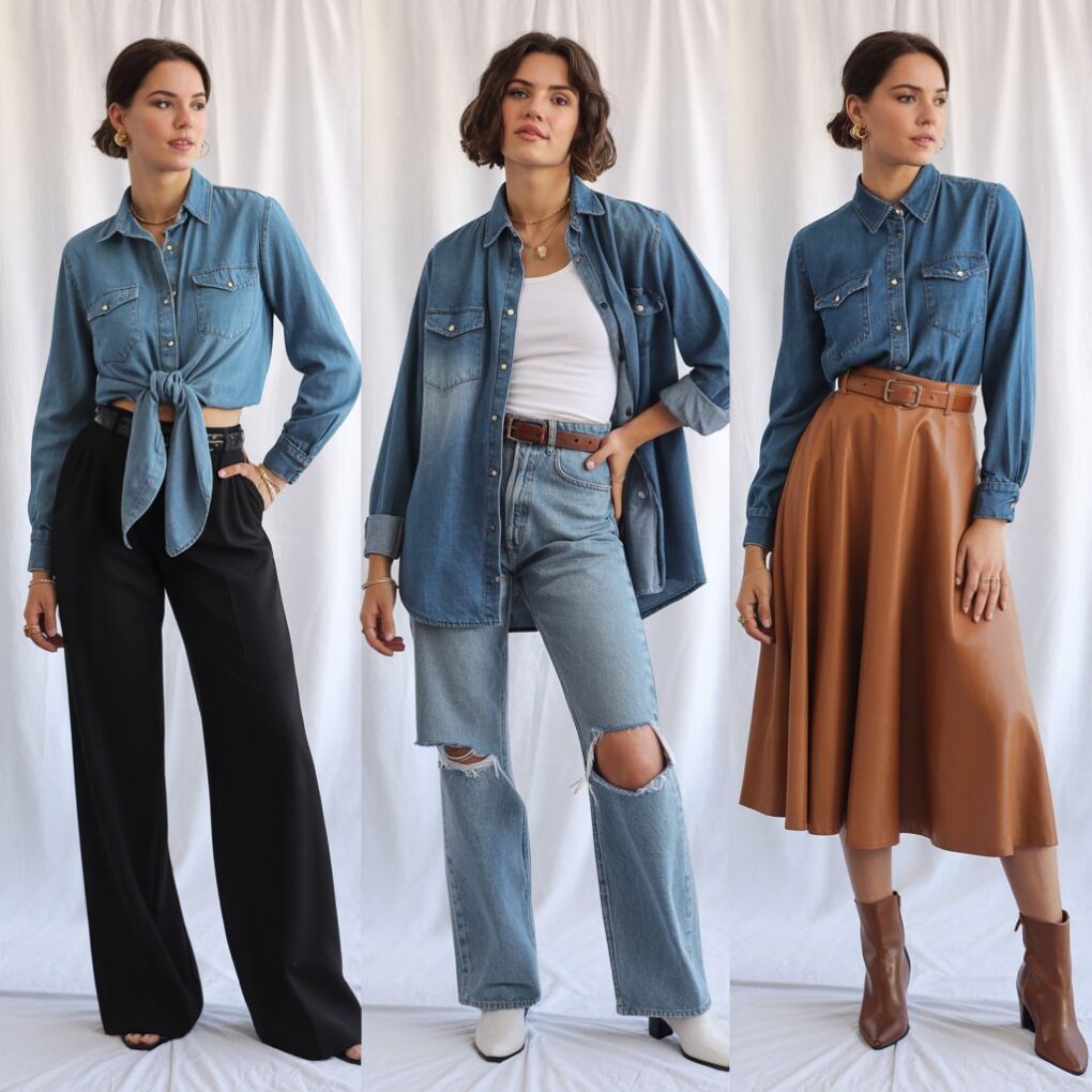 Denim Blouse Mastery 15 Stylish Ways to Wear
