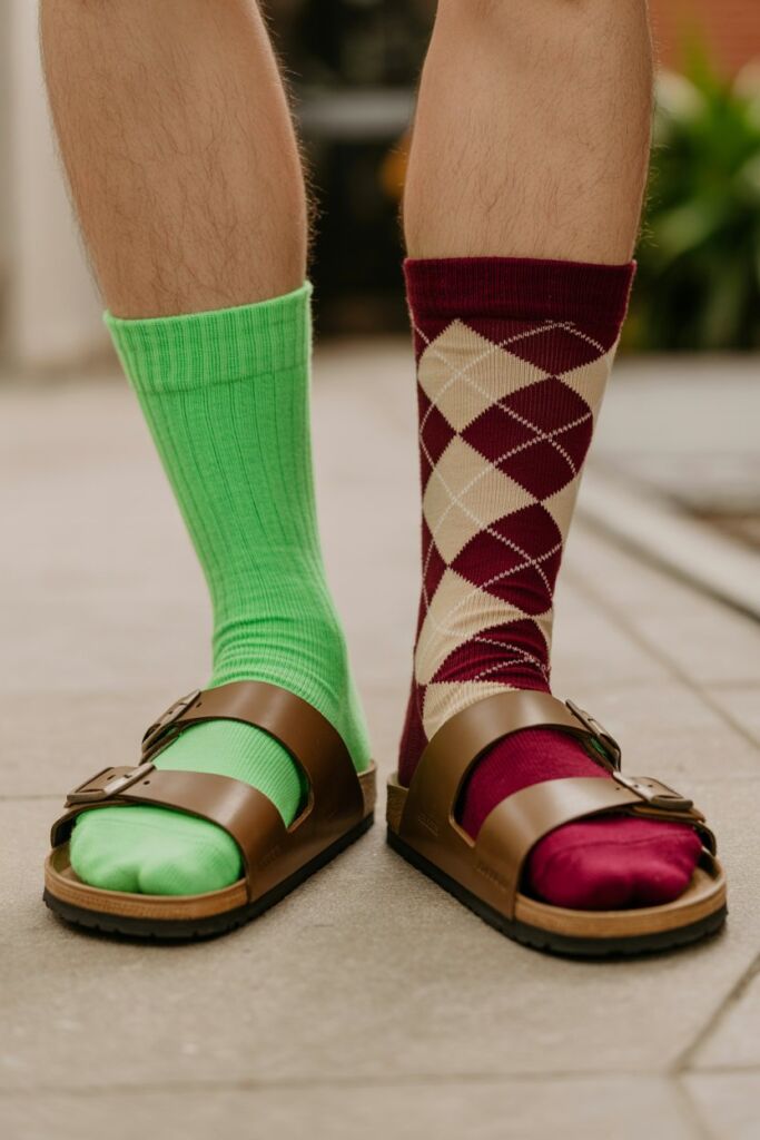 Mismatched Socks With Sandals (The My Toddler Dressed Me Look)