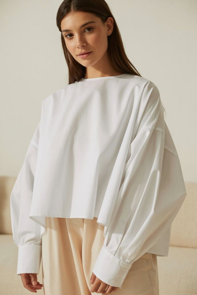 Oversized Casual White Blouse