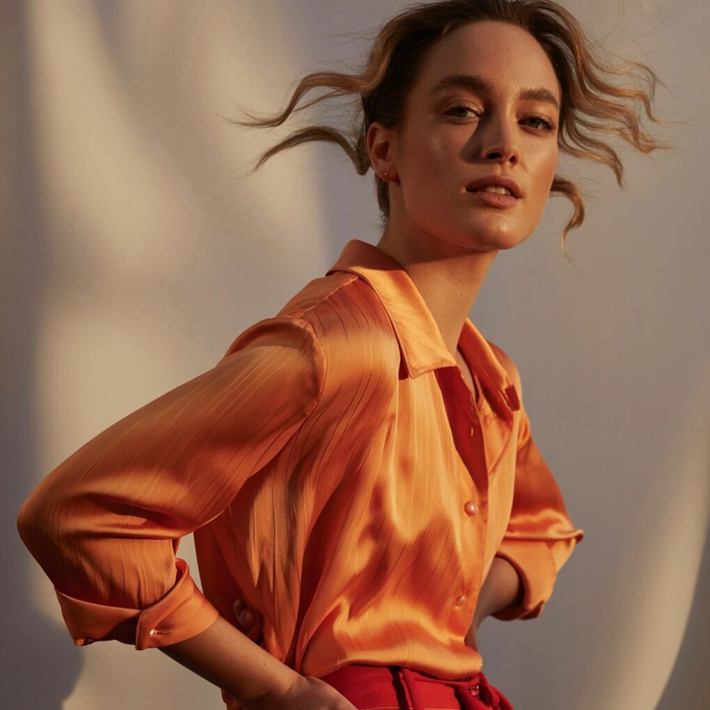 Rocking an Orange Blouse