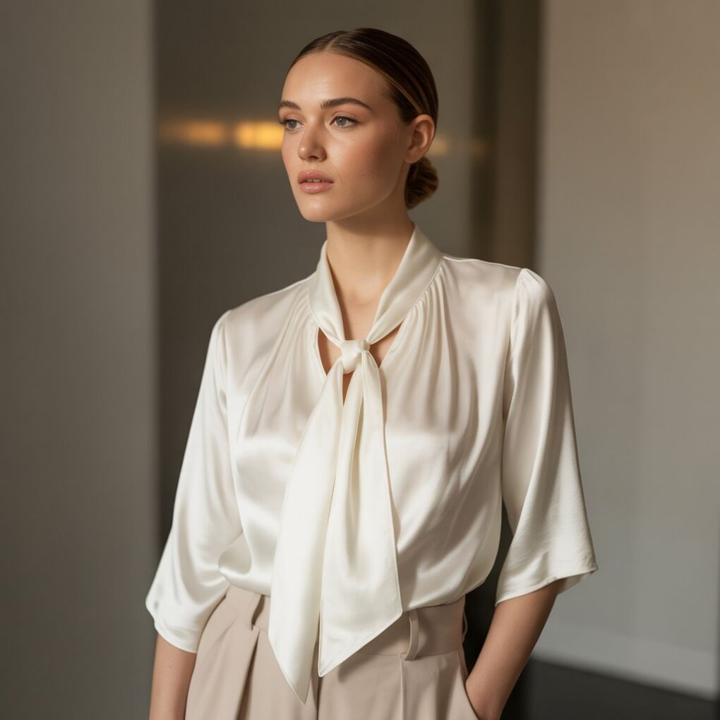 Tie Neck Blouses